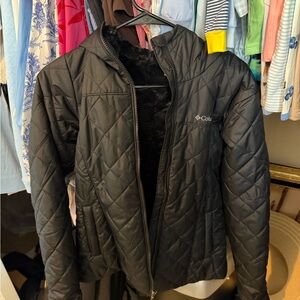Columbia Black Quilted Puffer Jacket with Hood
